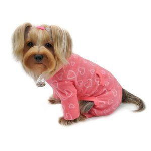 Blush Love Fleece Doggie Jammies  SIZE LARGE